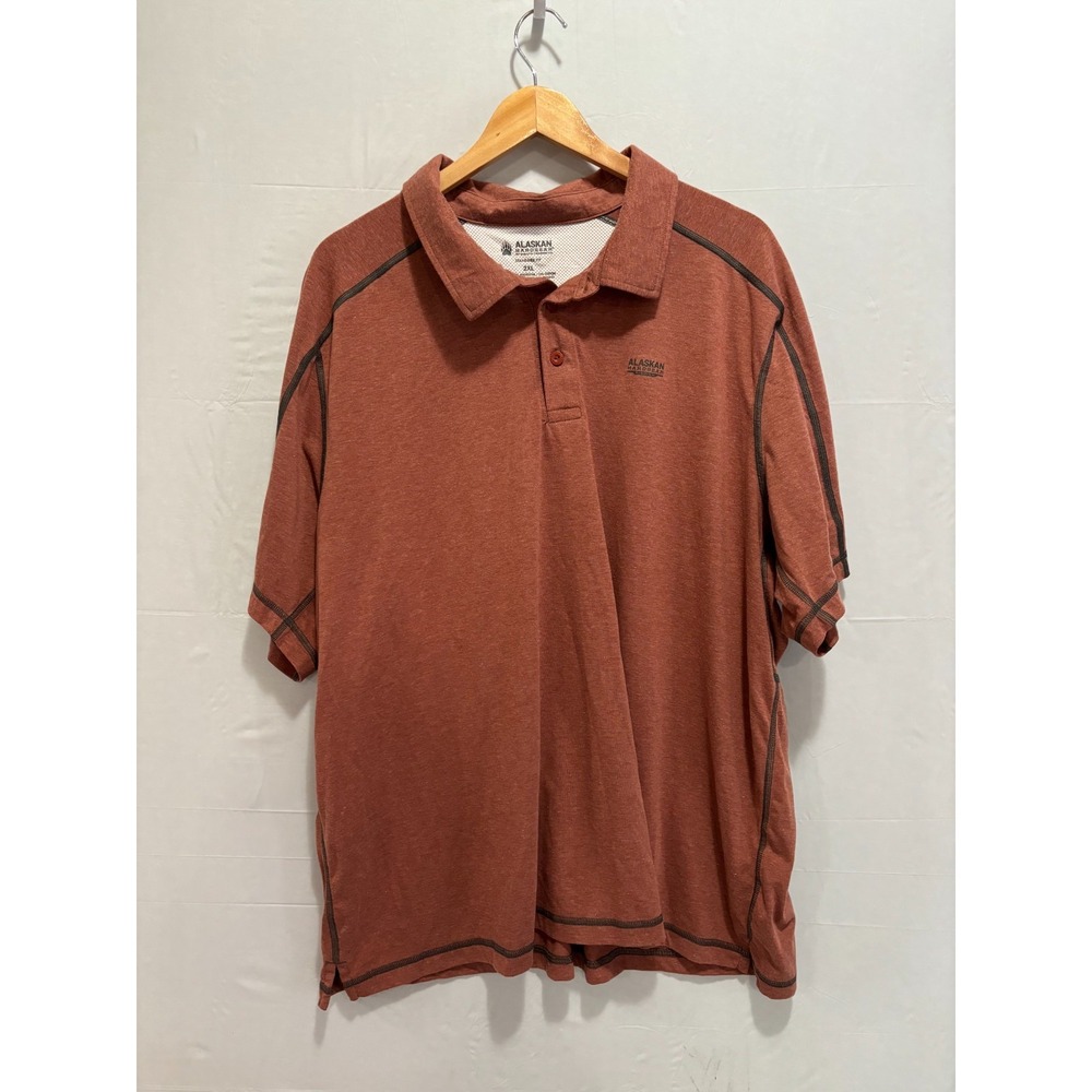 Duluth Alaskan Hardgear Fishing Polo Shirt Mens Rust Standard Fit Vented 2XL